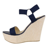 Sandalia Cuña Para Mujer Lob Footwear Resorte Azul 67204711