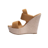 sandalia cuña para mujer lob footwear resorte café 67204713