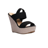 sandalia cuña para mujer lob footwear resorte negro 67204712