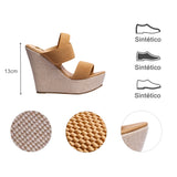 sandalia cuña para mujer lob footwear resorte café 67204713