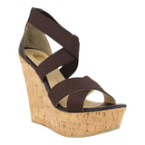 Sandalia Cuña Para Mujer Lob Footwear Resorte Café 67204714