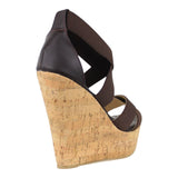 Sandalia Cuña Para Mujer Lob Footwear Resorte Café 67204714