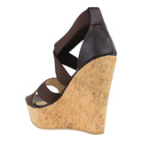 Sandalia Cuña Para Mujer Lob Footwear Resorte Café 67204714