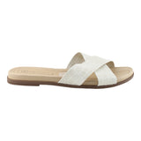 Sandalia Piso Para Mujer Lob Footwear Napa Croco Madrid Blanco 86804727