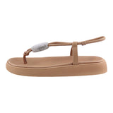 Sandalia Piso Para Mujer Lob Footwear Elastico/Napa Turim Beige 86804720