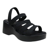 Sandalia Cuña Para Mujer Lob Footwear Lickra Negro 73204563