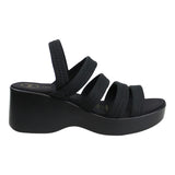 Sandalia Cuña Para Mujer Lob Footwear Lickra Negro 73204563