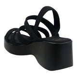 Sandalia Cuña Para Mujer Lob Footwear Lickra Negro 73204563