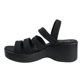 Sandalia Cuña Para Mujer Lob Footwear Lickra Negro 73204563