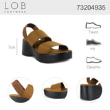 Sandalia Cuña Para Mujer Lob Footwear Lickra Café 73204935