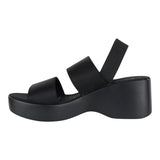 Sandalia Cuña Para Mujer Lob Footwear Lickra Negro 73204936