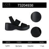 Sandalia Cuña Para Mujer Lob Footwear Lickra Negro 73204936