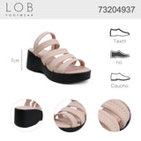 Sandalia Cuña Para Mujer Lob Footwear Lickra Rosa 73204937