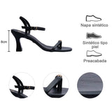 SANDALIA TACÓN PARA MUJER LOB FOOTWEAR NEGRO 73806056