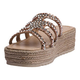 SANDALIA CUÑA PARA MUJER LOB FOOTWEAR ORO ROSA 73806470