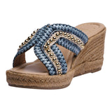 SANDALIA CUÑA PARA MUJER LOB FOOTWEAR AZÚL 73806472