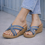 SANDALIA CUÑA PARA MUJER LOB FOOTWEAR AZÚL 73806472
