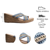 SANDALIA CUÑA PARA MUJER LOB FOOTWEAR AZÚL 73806472