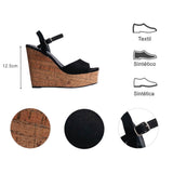 SANDALIA CUÑA PARA MUJER LOB FOOTWEAR NEGRO 73806483