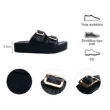SANDALIA CUÑA PARA MUJER LOB FOOTWEAR NEGRO 74006066