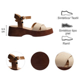 SANDALIA CUÑA PARA MUJER LOB FOOTWEAR BEIGE 74006068