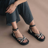SANDALIA CUÑA PARA MUJER LOB FOOTWEAR NEGRO 74006069