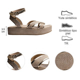 SANDALIA CUÑA PARA MUJER LOB FOOTWEAR BEIGE 74006070