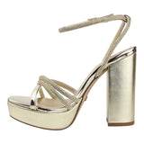 Sandalia Tacón Para Mujer Lob Footwear Cristalo Oro 04504444