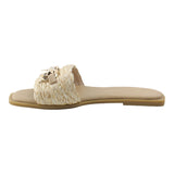 Sandalia Piso Para Mujer Lob Footwear Rafia Beige 91904059