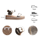 SANDALIA CUÑA PARA MUJER LOB FOOTWEAR ORO 82306077