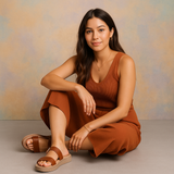 SANDALIA CUÑA PARA MUJER LOB FOOTWEAR  CAFE 83405702