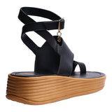 SANDALIA CUÑA PARA MUJER LOB FOOTWEAR NEGRO 83406050
