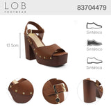 Sandalia Tacón Para Mujer Lob Footwear Iberica Café 83704479