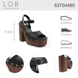 Sandalia Tacón Para Mujer Lob Footwear Iberica Negro 83704480