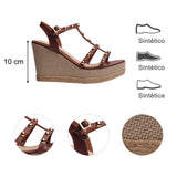SANDALIA CUÑA PARA MUJER LOB FOOTWEAR CAFÉ 83705718