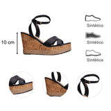 SANDALIA CUÑA PARA MUJER LOB FOOTWEAR  NEGRO 83705719