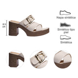 SANDALIA TACÓN PARA MUJER LOB FOOTWEAR IVORY 83706474