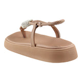 Sandalia Piso Para Mujer Lob Footwear Elastico/Napa Turim Beige 86804720