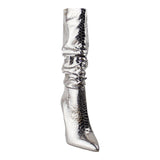 Bota Para Mujer Lob Footwear Pu Snake Plata 59404987