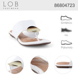 Sandalia Piso Para Mujer Lob Footwear Napa Turim Blanco 86804723