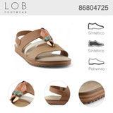 Sandalia Piso Para Mujer Lob Footwear Napa Floather Café 86804725