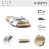 Sandalia Piso Para Mujer Lob Footwear Metalizado Comfy Plata 86804728