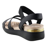 Sandalia Cuña para mujer Lob Footwear Floather/Elastico Negro 86804739