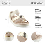 Sandalia Cuña Para Mujer Lob Footwear Floather/Elastico Oro 86804740