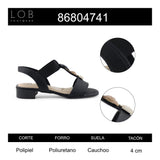 sandalia tacon para mujer lob footwear floather elastico negro 86804741