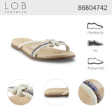 Sandalia Piso Para Mujer Lob Footwear Pele Strech Blanco 86804742