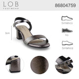 Sandalia Tacón Para Mujer Lob Footwear Metálico Gris 86804759