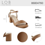 Sandalia Tacón Para Mujer Lob Footwear Napa Turim Café 86804760