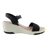 Sandalia Cuña Para Mujer Lob Footwear Floather/Elastico Negro 86804776