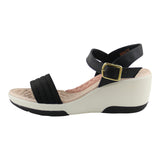 Sandalia Cuña Para Mujer Lob Footwear Floather/Elastico Negro 86804776